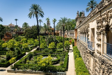 Grădinile palatului Alcazar Real din Sevilla