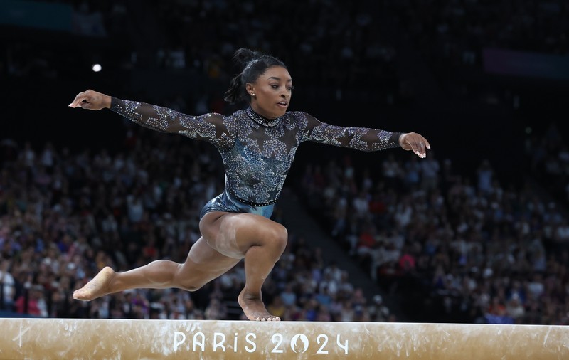 Galerie de vedete pentru Simone Biles. Starul gimnasticii americane şi-a făcut mult aşteptata revenire olimpică la Paris