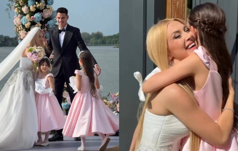 Andreea Bălan, moment emoționant alături de fiicele sale la nunta cu Victor Cornea. Cum au apărut Ella și Clara