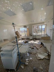 Interiorul Spitalului Regional din Mariupol, după ce a fost lovit de un obuz