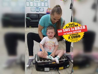 Artiom, în timpul unui exercițiu medical
