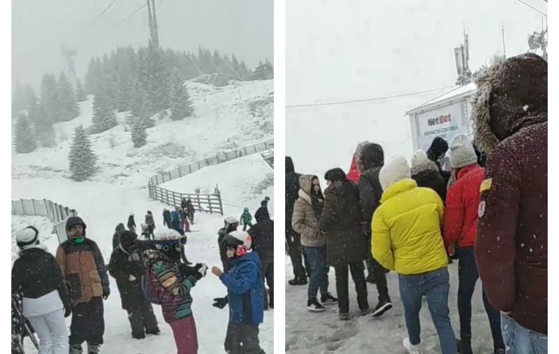 VIDEO | Cozi la telecabina veche din Sinaia, după ce celelalte instalații au fost oprite