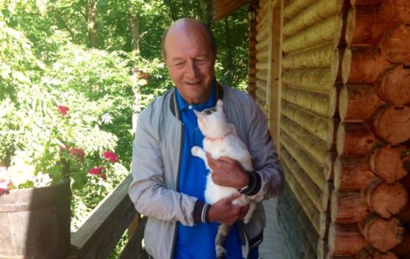 FOTOGRAFIA PE CARE ROMÂNII NU CREDEAU SĂ O VADĂ VREODATĂ! Drăgălăşenie maximă între preşedintele Băsescu şi un motan!