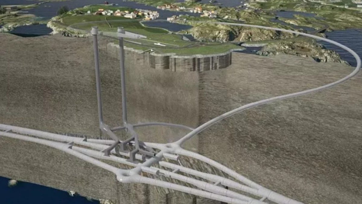 O randare a tunelului Rogfast, care va fi cea mai adâncă structură de acest fel din lume odată finalizată.