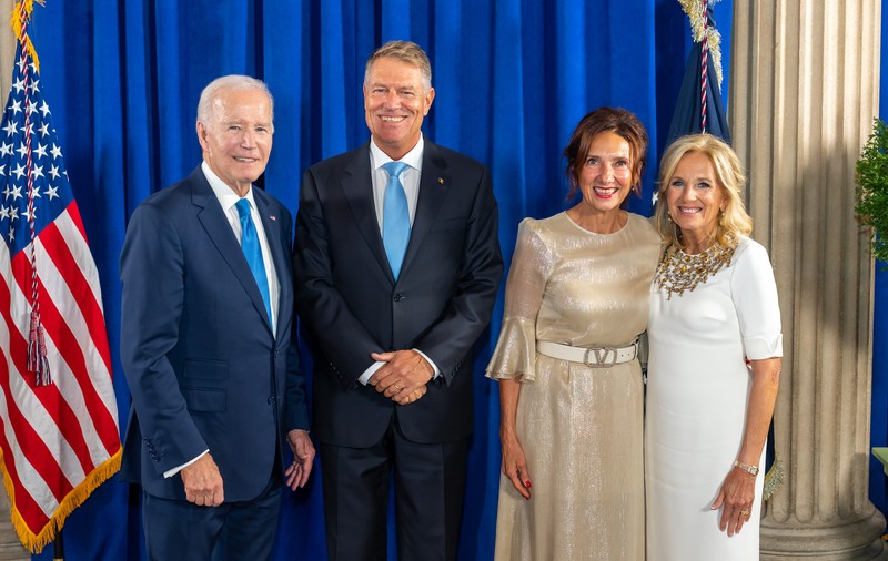 Klaus Iohannis, la recepţia oferită de preşedintele american Joe Biden şi de Jill Biden