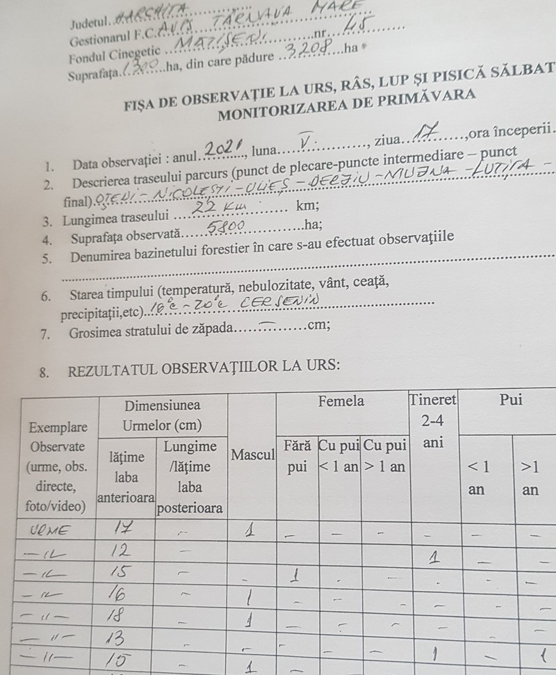 Raport de monitorizare întocmit de AVPS „Târnava Mare”