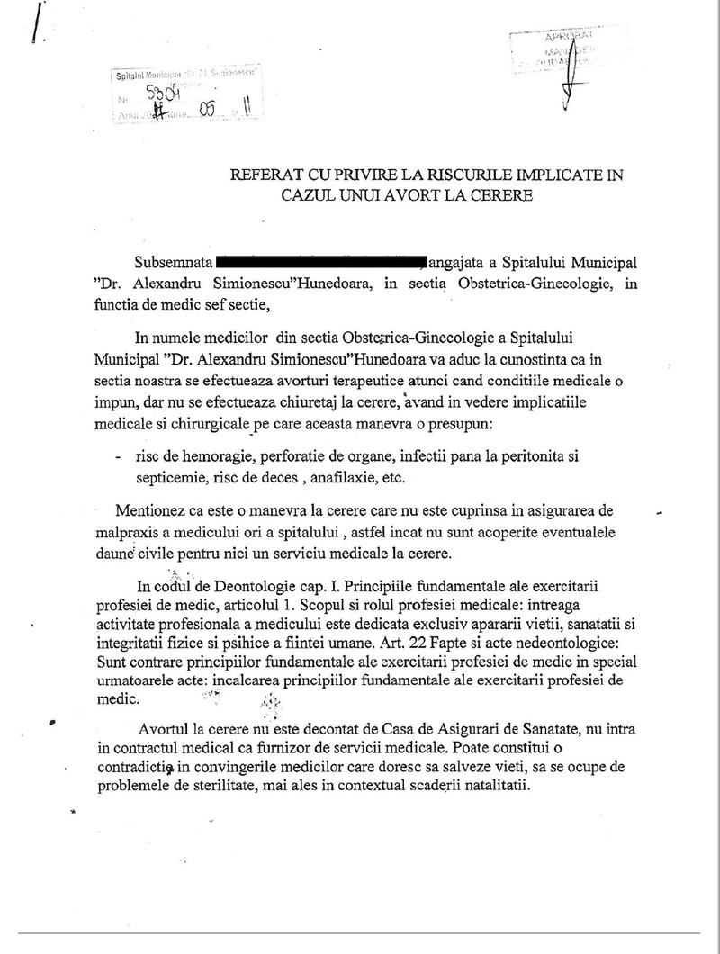 Referate ale cadrelor medicale către conducerea Spitalului Municipal Hunedoara.&nbsp;