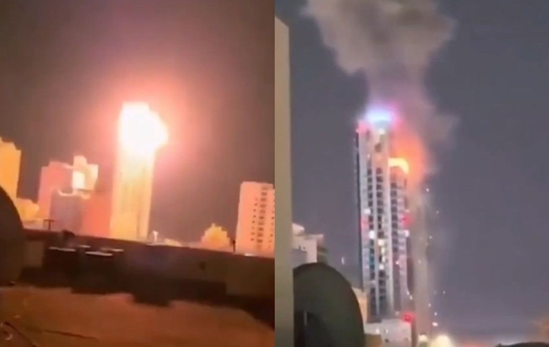 Momentul în care sucursala băncii Citigroup din Dubai a fost lovită de drone