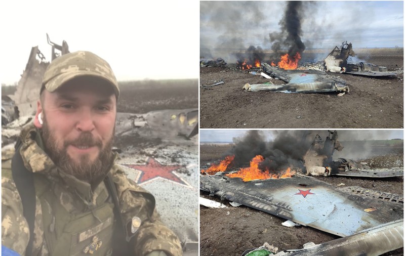 VIDEO | Cel mai nou și mai scump avion rusesc de luptă, doborât de apărarea antiaeriană ucraineană