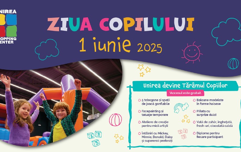 Unirea Shopping Center devine Tărâmul Copiilor pe 1 iunie 2025!