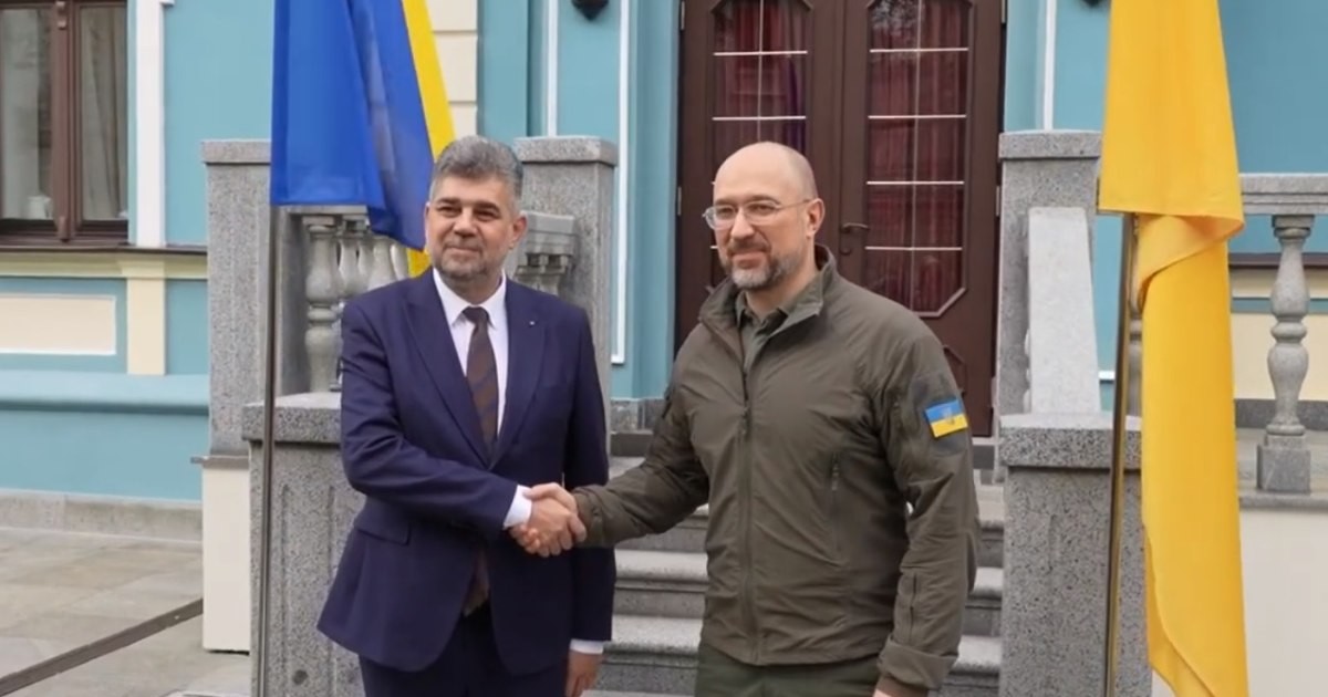 Premierul Marcel Ciolacu și omologul său Denis Șmihal, la Kiev