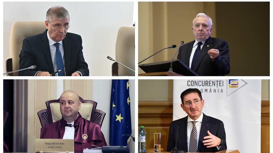 Lucian Pahonțu, Mugur Isărescu,  Mihai Busuioc și Bogdan Chirițoiu. Sursa foto: Agerpres/Vlad Chirea/Dumitru Angelescu
