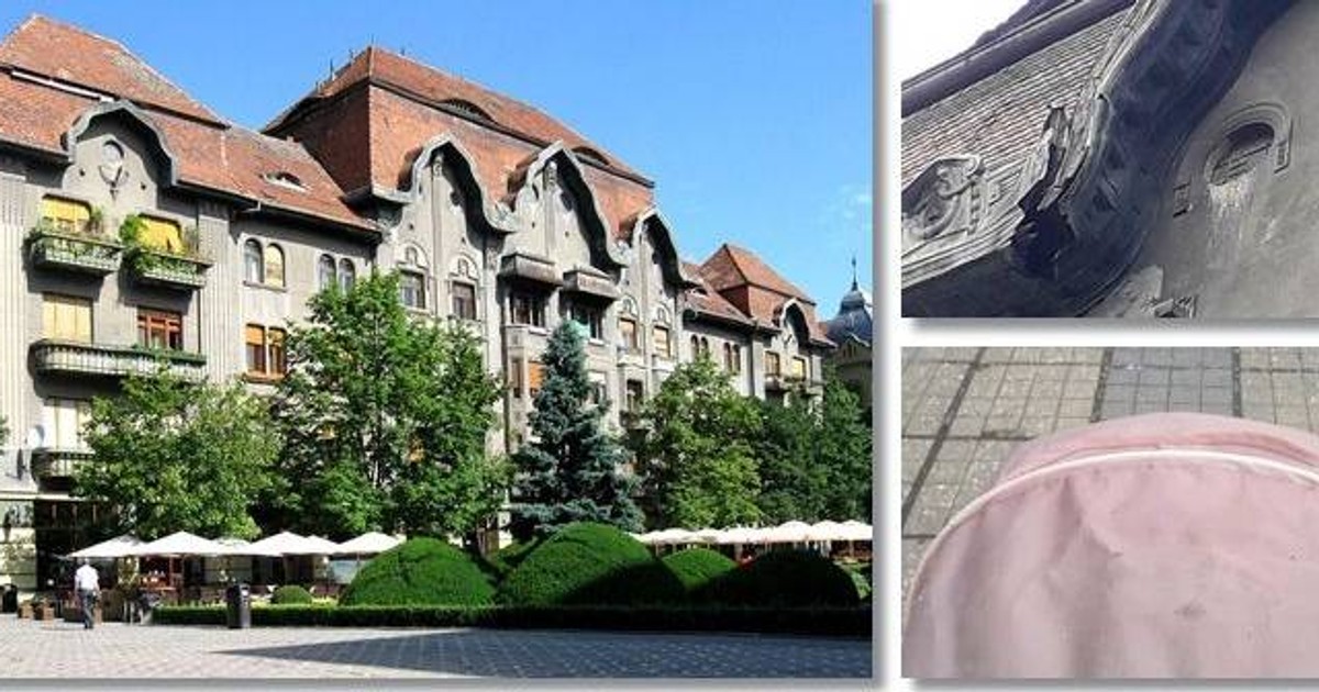O bucată de tencuială de pe o clădire din centrul Timișoarei a căzut peste un căruț în care era un bebeluș!