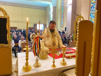 Biserica din Tarragona, unde pentru ca o slujbă să nu încalce legea, oamenii trebuie să stea la minimum 2 metri între ei (FOTO: Parohia Ortodoxă Română Tarragona / Facebook)