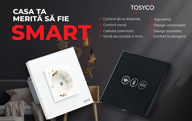 Transformă-ți casa într-o locuință inteligentă cu prizele și întrerupătoarele Smart WiFi de la Tosyco