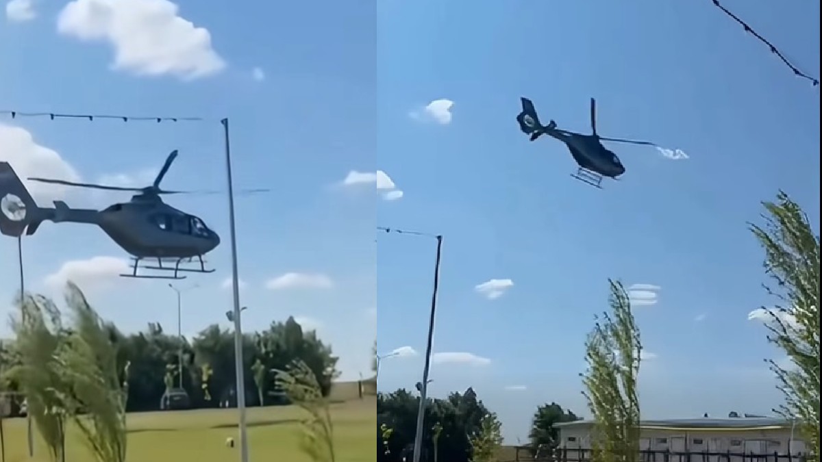 Un elicopter privat a aterizat la un centru de echitație din Constanța