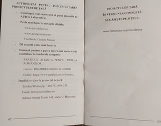 Site-ul www.partidulaur.ro/proiectdetara, menționat în broșura electorală AUR, te redirecționează spre www.proiectdetara.ro