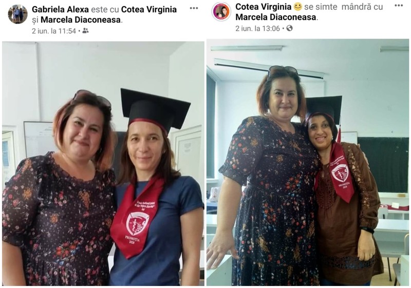 Profesoara Marcela Diaconeasa, alături de elevele sale, viitoare asistente medicale