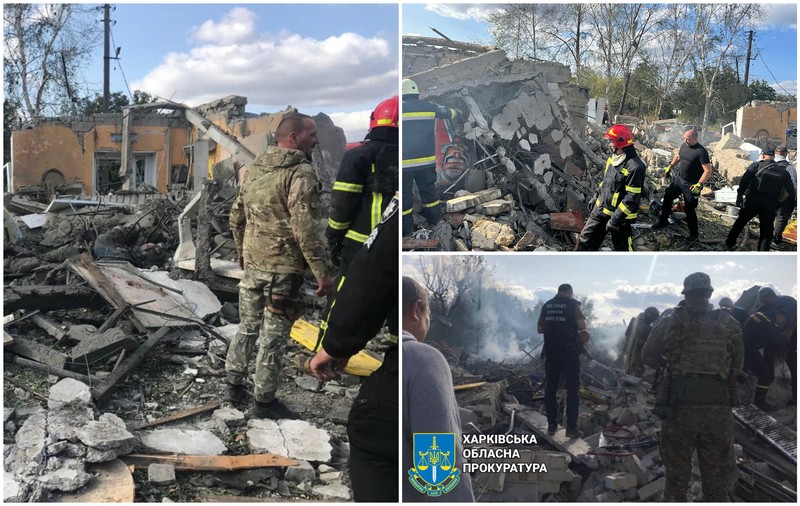 Urmările atacului cu rachete efectuat de ruși asupra unui magazin alimentar din Harkov, unul dintre cele mai sângeroase de până acum | FOTO