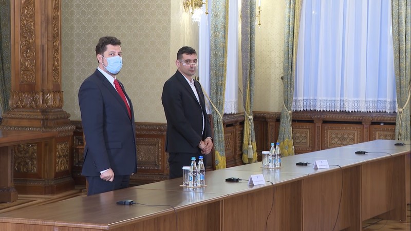 Imagine cu delegația AUR la consultări. Foto: Administrația Prezidențială