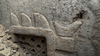 O parte a picturii murale pre-incașe descoperite la Huaca Yolanda din Peru. Foto Profimedia