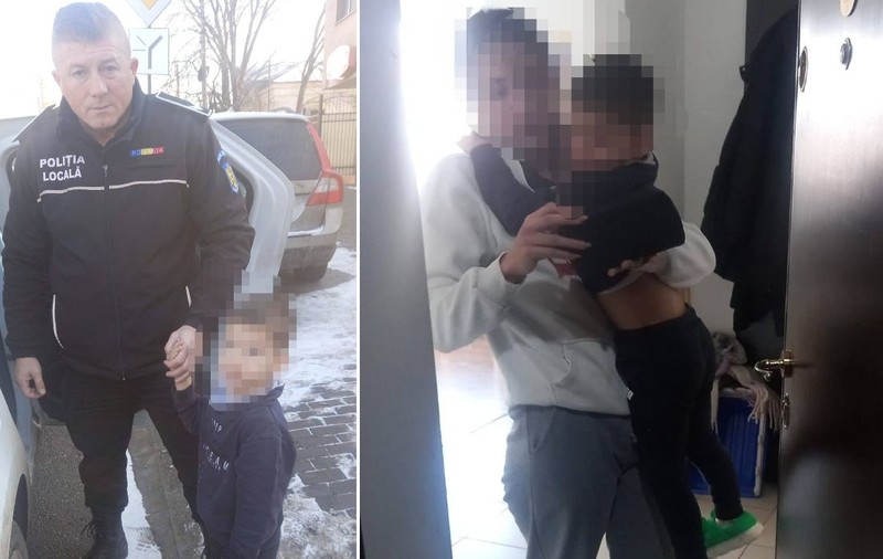 „Am rămas șocată!”: un copil de 4 ani lăsat de mamă la grădiniță, găsit de polițiști rătăcind în papuci pe străzile din Iași și dus acasă înghețat de frig