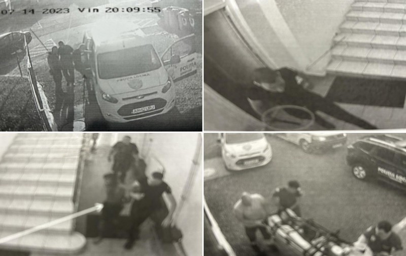 Imaginile agresării lui Vișinel, bărbatul ucis în bătaie de un polițist local din Arad, surprinse de camerele de supraveghere