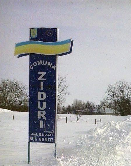 Intrarea în comuna Ziduri, din județul Buzău. Foto: pagina de Facebook a primăriei