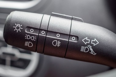 Car light control switch close up