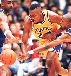 Cedric Ceballos în 1995, în tricoul echipei Los Angeles Lakers. Foto: Profimedia