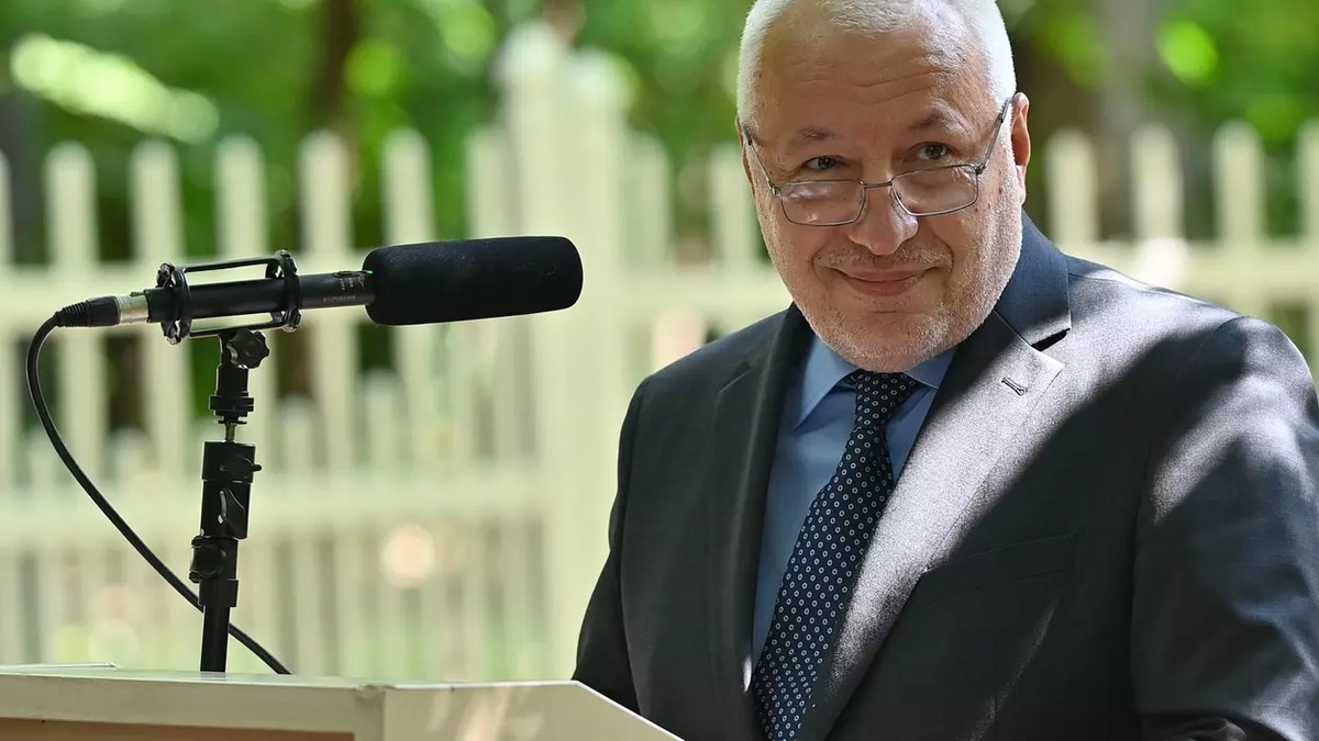 Iulian Fota, fost consilier prezidențial, vorbind la microfon