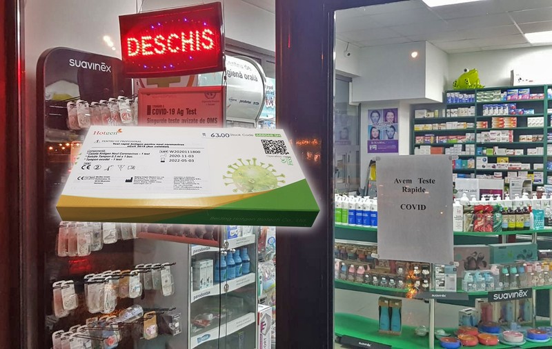 Farmaciile din Iași încă vând teste rapide pentru COVID, deși este interzis. Prețurile sunt de trei ori mai mari decât în online