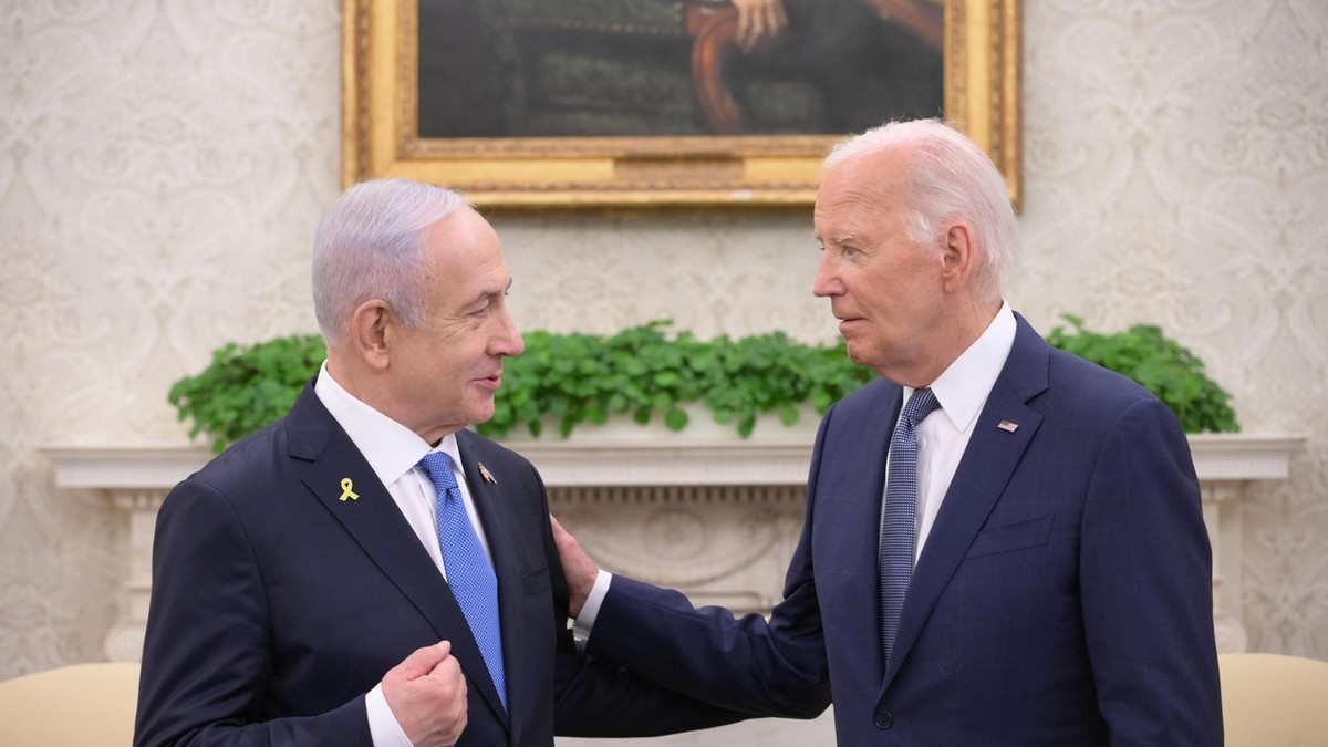 Netanyahu (stânga) și Biden în cadrul unei întrevederi anterioare Foto: Hepta