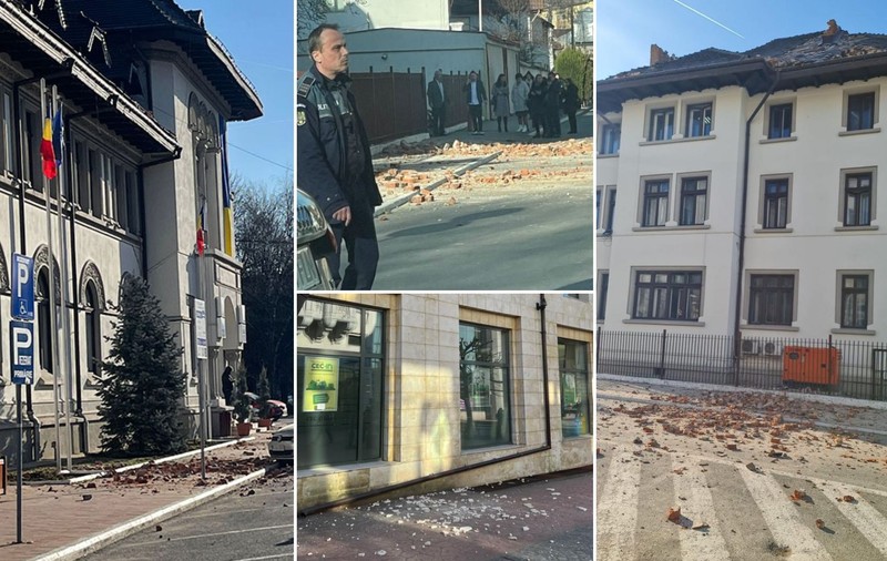 Imagini cu urmările cutremurului de 5,7 grade din Oltenia. Mai multe clădiri au fost avariate