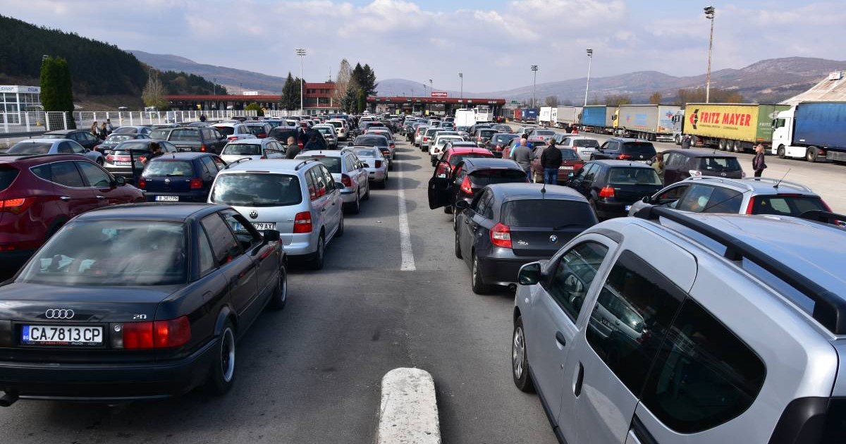 Coada la un punct de trecere a frontierei din Grecia în Bulgaria