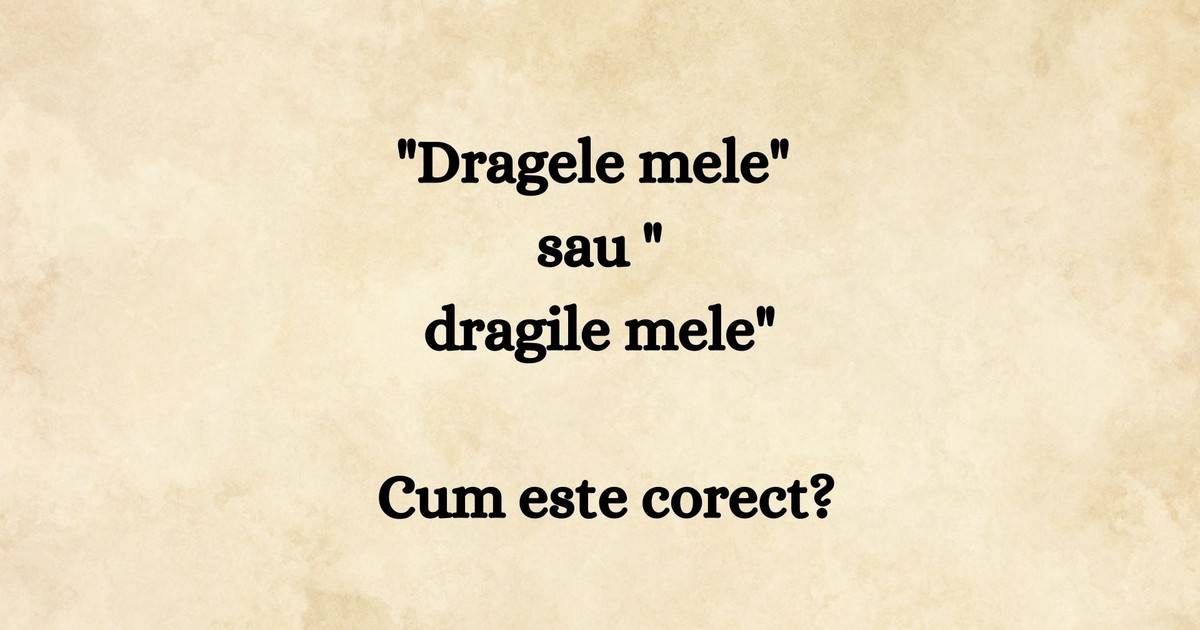 Dragele mele sau dragile mele. Cum este corect