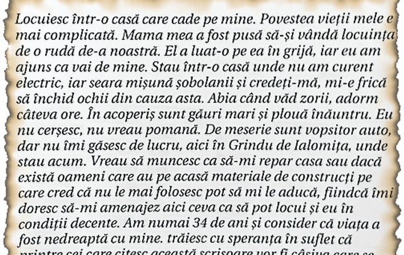 «Vreau să muncesc ca să-mi repar casa»
