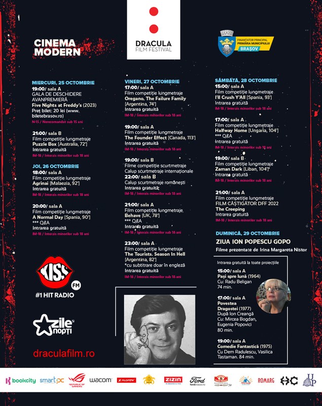 Dracula Fantasy Con și Ziua Gopo - evenimente speciale în programul Dracula Film Festival, ediția 2023