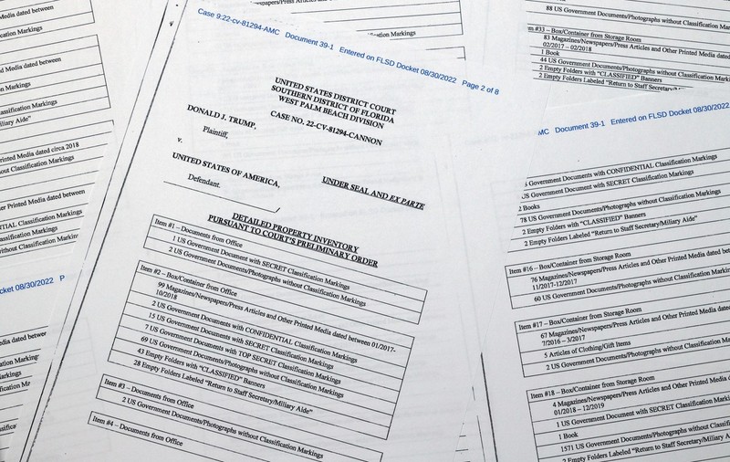 Documentele secrete ridicate de agenții FBI de la reședința privată lui Donald Trump. Lista a fost desecretizată