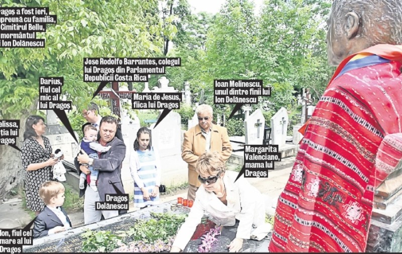 Dragoş Dolănescu şi-a dus copiii la mormântul tatălui său