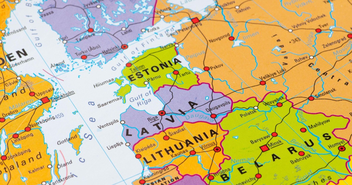 Harta cu statele baltice ilustrate