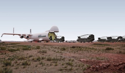 WindRunner este proiectat să transporte inclusiv până la șase elicoptere CH-47 Chinook. Sursă foto: Radia