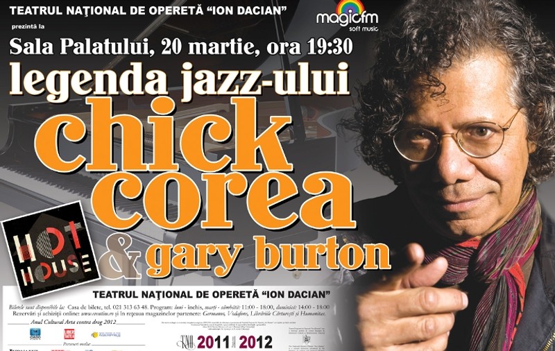 Legendele jazz-ului Chick Corea si Gary Burton concetează la Bucureşti