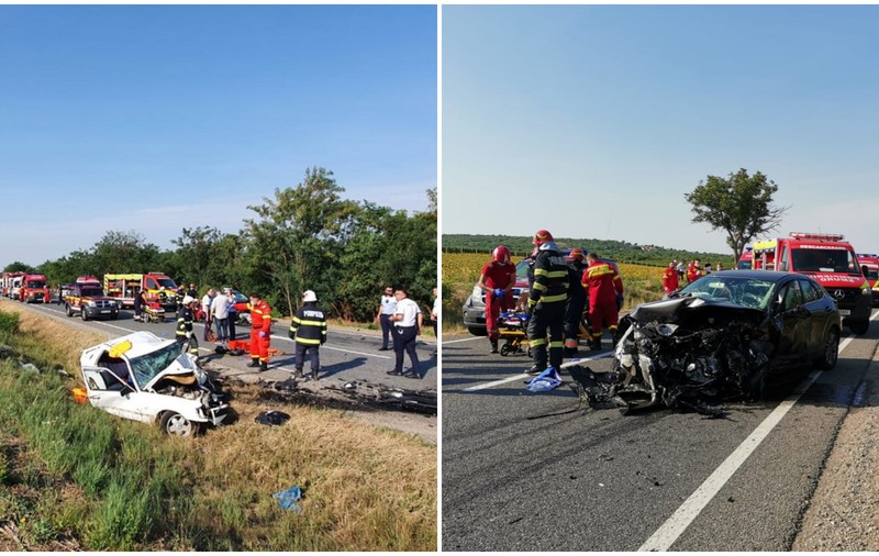 Două mașini s-au izbit frontal în județul Bihor. Un bărbat și un copil de 4 ani au murit