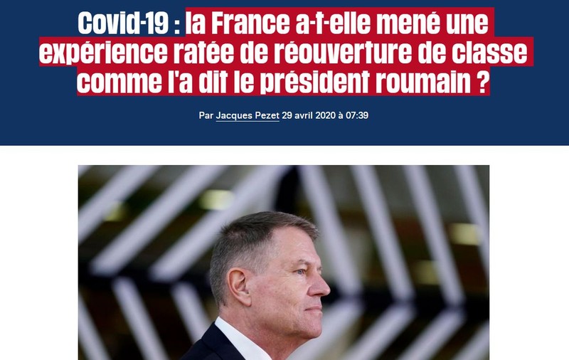 Fake news-ul lansat de Iohannis, demontat de Libertatea, a ajuns și în presa franceză. Ce scrie Libération despre „experimentul redeschiderii școlilor”