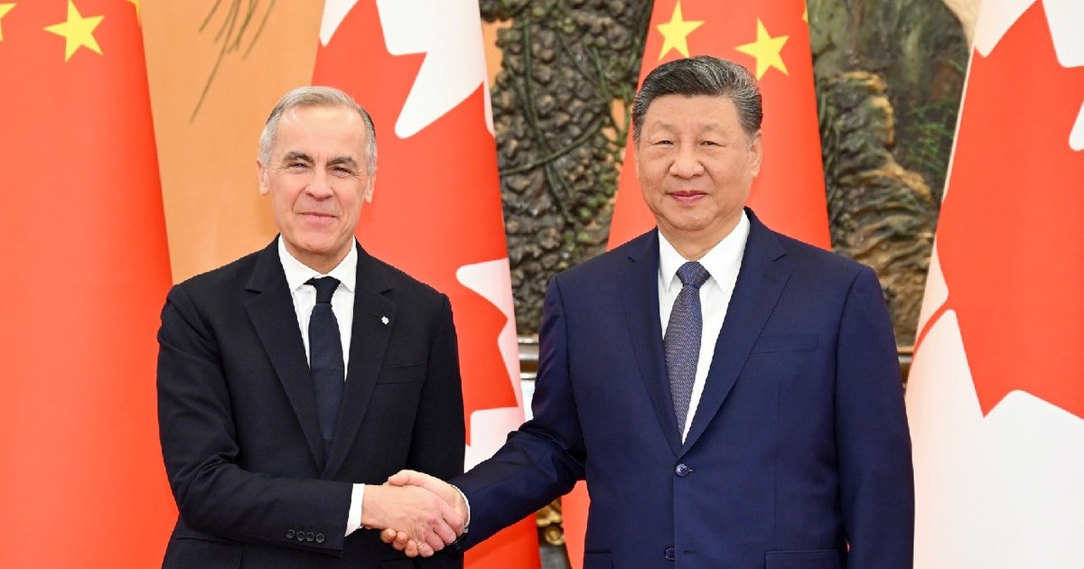 Președintele chinez Xi Jinping se întâlnește cu prim-ministrul canadian Mark Carney la Marele Palat al Poporului din Beijing, capitala Chinei, pe 16 ianuarie 2026.