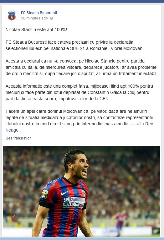 Nicuşor Stanciu a aprins spiritele între Steaua şi selecţionerul de la naţionala de tineret