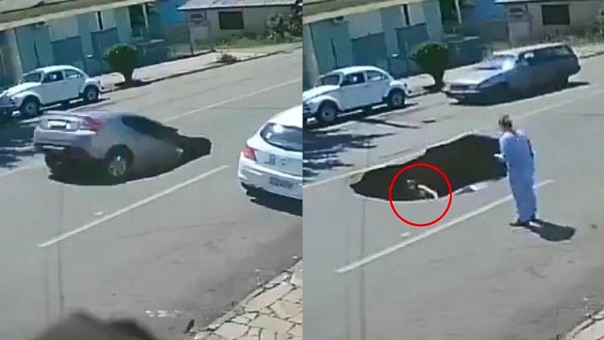 O femeie și fetița ei au căzut cu mașina într-o groapă de pe șosea. S-a surpat astfaltul după trecerea unui camion