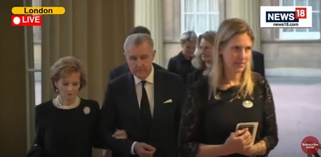 Majestatea Sa Margareta și ASR Principele Radu au ajuns la ceremonia organizată de Charles al III-lea la Londra foto: Captură Video CNN