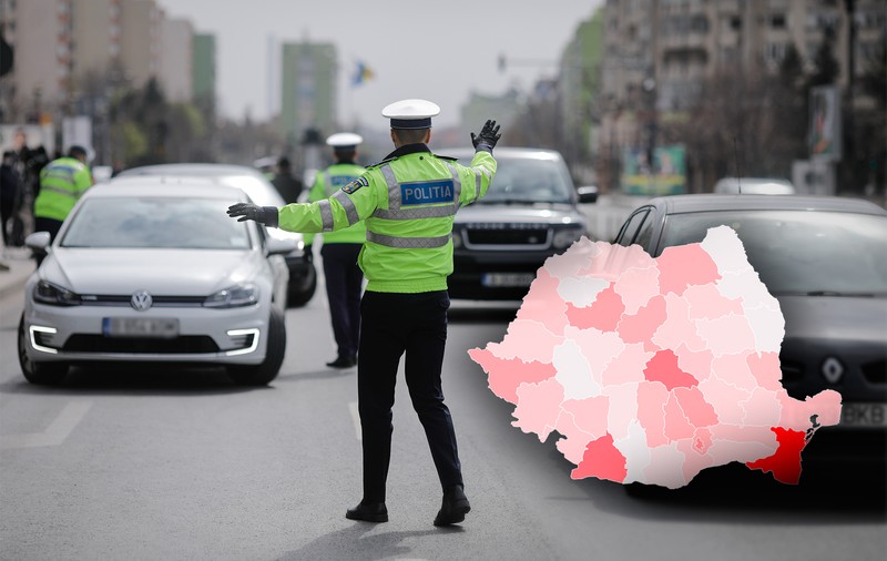 EXCLUSIV. Harta testărilor antidrog din România. Câți dintre șoferii verificați de Poliția Rutieră ies pozitivi la consumul de stupefiante